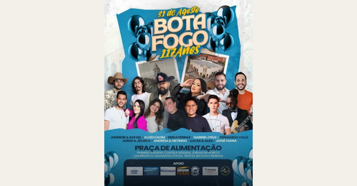 Distrito de Botafogo comemora 117 anos com festa no dia 31 de agosto